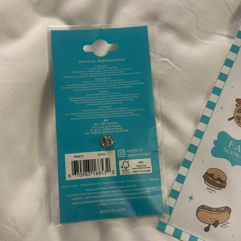 Jellycat Pink Milkshake Enamel Pin + sticker - Picture 2 of 2
